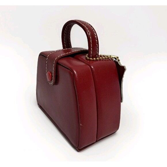 Dulwich Designs Genuine Leather Mini Handbag Jewelry Case,Travel Jewelry Box Red - Picture 3 of 5